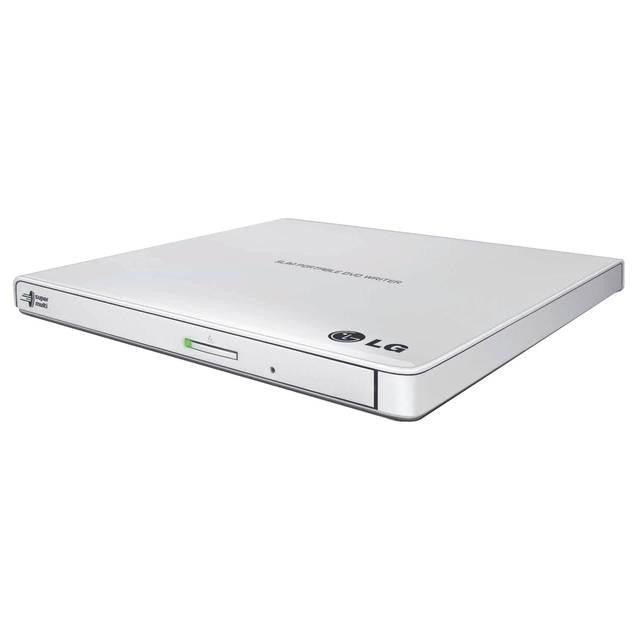 LG Electronics GP65NW60 8X USB 2.0 Ultra Slim Portable DVD&#xB1;RW External Drive w- M-DISC, Retail (White)