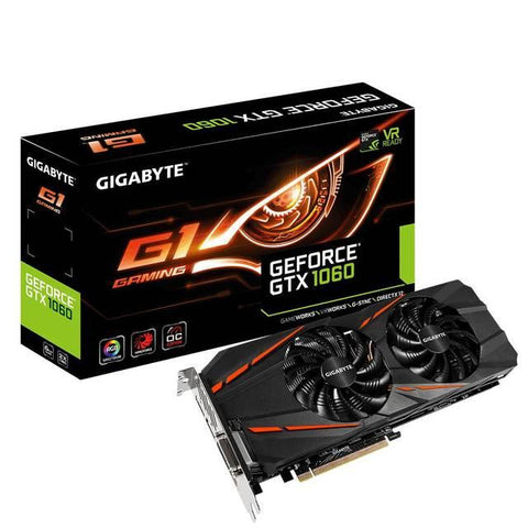 GIGABYTE NVIDIA GeForce GTX 1060 G1 Gaming 6GB GDDR5 DVI-HDMI-3DisplayPort PCI-Express Video Card