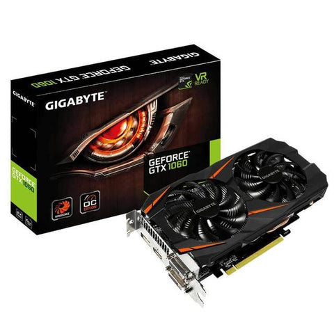 GIGABYTE NVIDIA GeForce GTX 1060 WINDFORCE OC 6GB GDDR5 2DVI-HDMI-DisplayPort PCI-Express Video Card