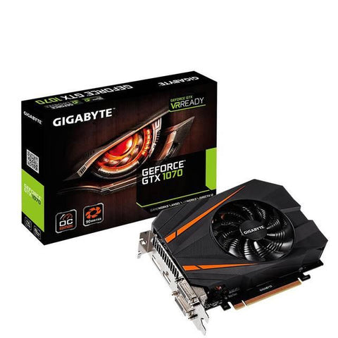 GIGABYTE NVIDIA GeForce GTX 1070 Mini ITX OC 8GB GDDR5 2DVI-HDMI-DisplayPort PCI-Express Video Card