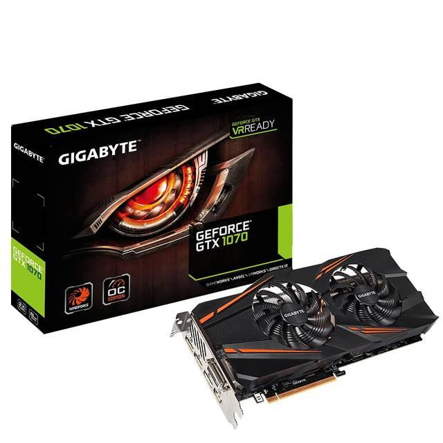 GIGABYTE NVIDIA GeForce GTX 1070 WINDFORCE OC 8GB GDDR5 DVI-HDMI-3DisplayPort PCI-Express Video Card