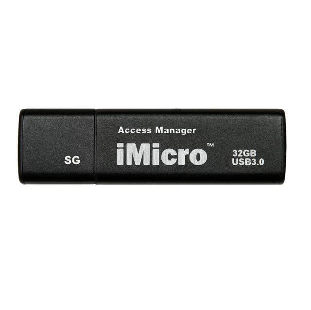 iMicro USB 3.0 Password Protection Flash Drive Sliver Grade 32GB (Black)