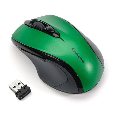 Kensington K72424AM Pro Fit Mid-Size Wireless 2.4GHz Optical Mouse w- 1750 DPI (Emerald Green)