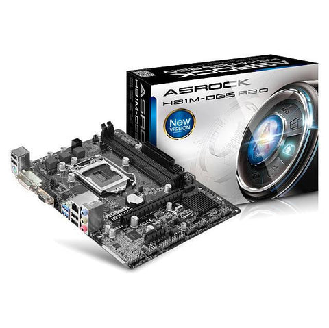 ASRock H81M-DGS R2.0 LGA1150- Intel H81- DDR3- SATA3&USB3.0- A&GbE- MicroATX Motherboard