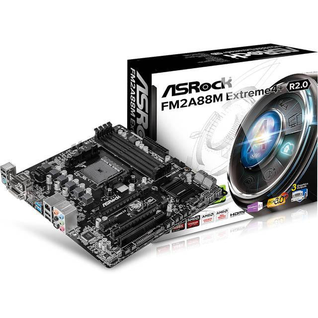 ASRock FM2A88M EXTREME4+ R2.0 Socket FM2+- AMD A88X- DDR3- Quad CrossFireX- SATA3&USB3.0- A&GbE- MicroATX Motherboard