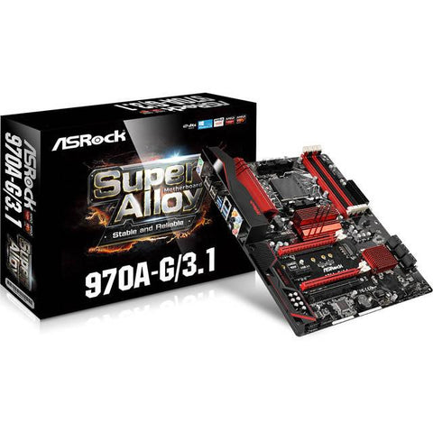 ASRock 970A-G-3.1 Socket AM3+- AMD 970- DDR3- Quad CrossFireX- SATA3&USB3.1- M.2- A&GbE- ATX Motherboard