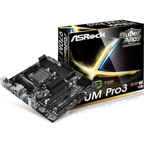 ASRock 970M PRO3 Socket AM3+- AMD 970- DDR3- Quad CrossFireX- SATA3&USB3.0- A&GbE- MicroATX Motherboard