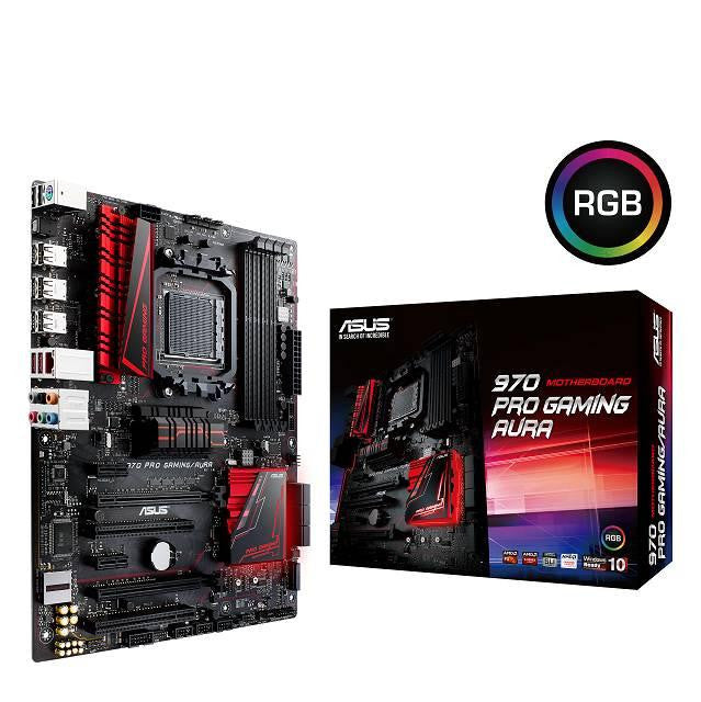 Asus 970 PRO GAMING -AURA Socket AM3+- AMD 970- DDR3- Quad CrossFireX & Quad SLI - USB3.1- A&GbE- ATX Motherboard