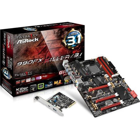 ASRock FATAL1TY 990FX KILLER-3.1 AM3+- AMD 990FX- DDR3- Quad CrossFireX & Quad SLI- SATA3&USB3.1- M.2- A&GbE- ATX Motherboard