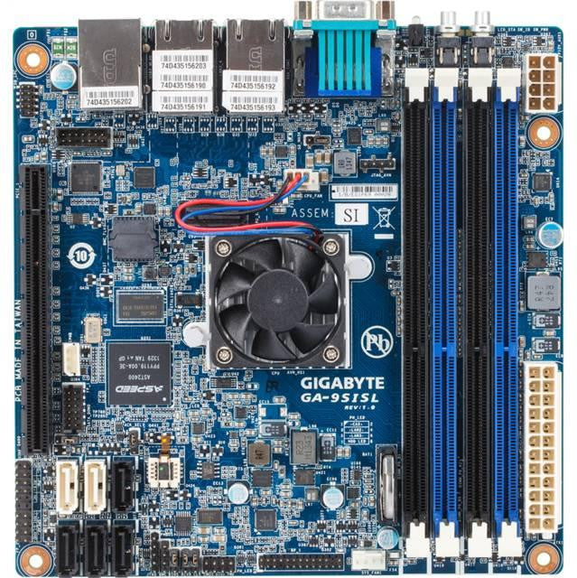 GIGABYTE GA-9SISL Intel Atom C2750 2.4GHz- SATA3- V&5GbE- Mini-ITX Motherboard & CPU Combo