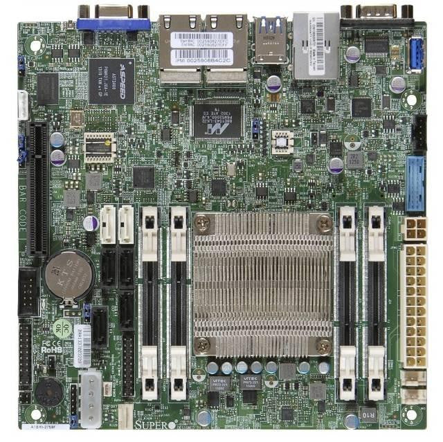 Supermicro A1SRI-2358F-O Intel Atom C2358- DDR3- SATA3&USB3.0- V&4GbE- Mini-ITX Motherboard & CPU Combo