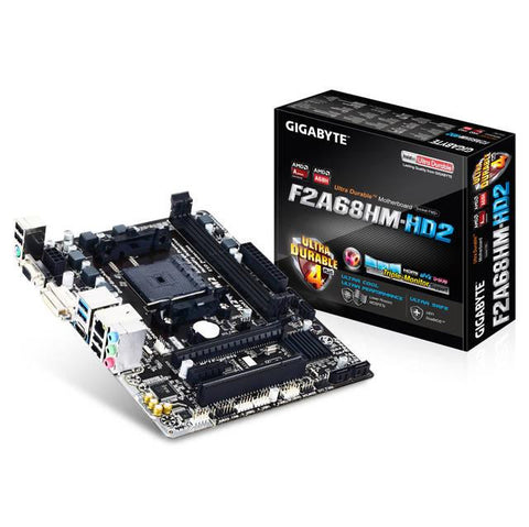 GIGABYTE GA-F2A68HM-HD2 Socket FM2+- AMD A68H- DDR3- SATA3&USB3.0- A&GbE- MicroATX Motherboard