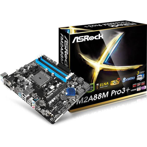 ASRock FM2A88M PRO3+ Socket FM2+- AMD A88X- DDR3- SATA3&USB3.0- A&GbE- MicroATX Motherboard