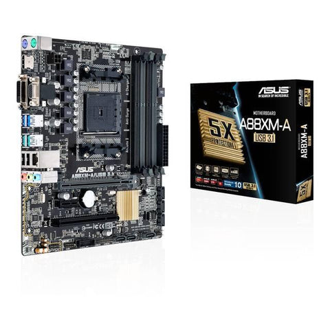 Asus A88XM-A-USB 3.1 Socket FM2+- AMD A88X- DDR3- SATA3&USB3.1- A&GbE- MicroATX Motherboard