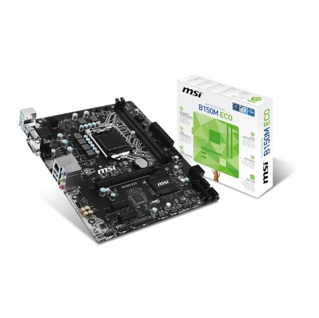 MSI B150M ECO LGA1151- Intel B150- DDR4- SATA3&USB3.1- A&GbE- MicroATX Motherboard