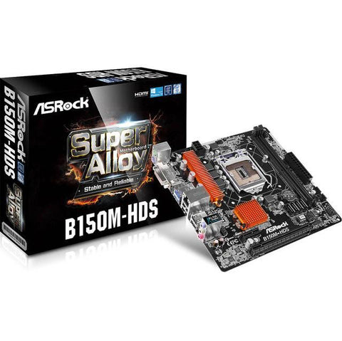 ASRock B150M-HDS LGA1151- Intel B150- DDR4- SATA3&USB3.0- A&GbE- MicroATX Motherboard