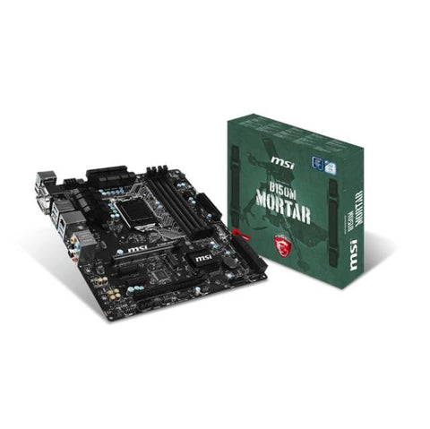 MSI B150M MORTAR LGA1151- Intel B150- DDR4- 2-Way CrossFireX- SATA3&USB3.1- M.2&SATA Express- A&GbE- MicroATX Motherboard