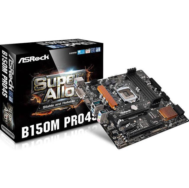 ASRock B150M PRO4S LGA1151- Intel B150- DDR4- Quad CrossFireX- SATA3&USB3.0- A&GbE- MicroATX Motherboard