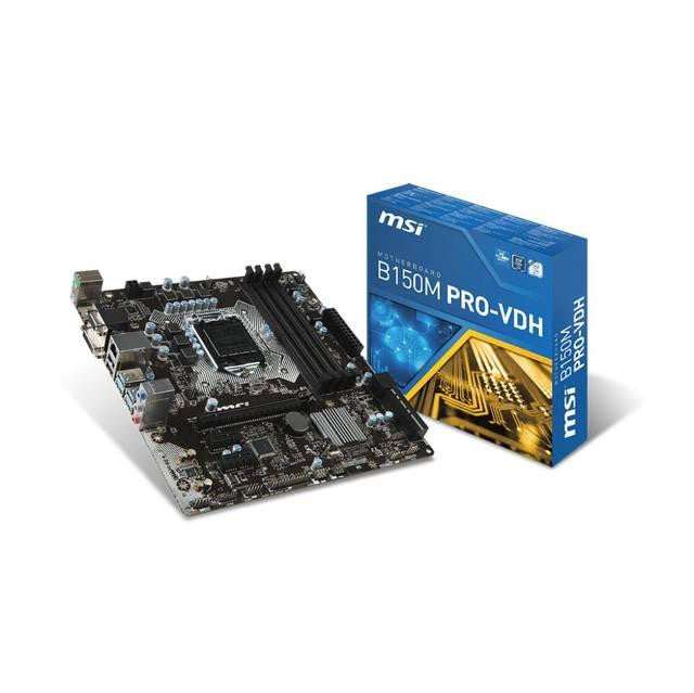 MSI B150M PRO-VDH LGA1151- Intel B150- DDR4- SATA3&USB3.1- A&GbE- MicroATX Motherboard