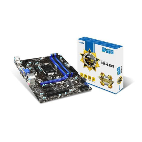 MSI B85M-E45 LGA1150- Intel B85- DDR3- SATA3&USB3.0- A&GbE- MicroATX Motherboard