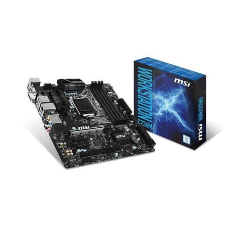 MSI C236M WORKSTATION LGA1151- Intel C236- DDR4- 2-Way CrossFireX- SATA3&USB3.1- SATA Express- A&GbE- MicroATX Server Motherboard