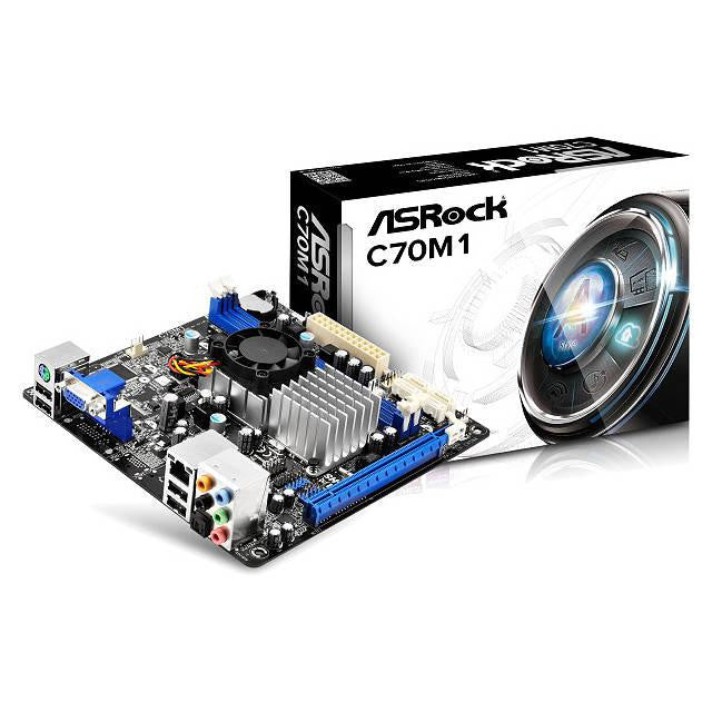 ASRock C70M1 AMD Ontario C-70 1.0GHz- AMD A50M- DDR3- SATA3- A&V&GbE- Mini-ITX Motherboard & CPU Combo