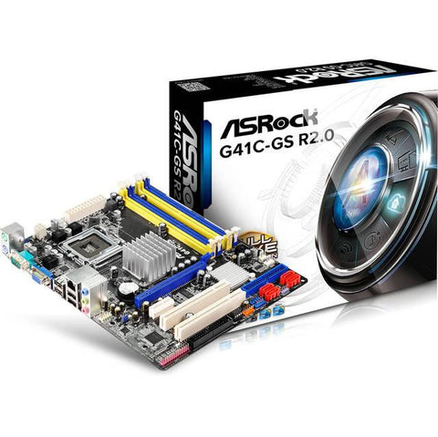 ASRock G41C-GS R2.0 LGA775- Intel G41- DDR3&DDR2- A&V&GbE- MicroATX Motherboard