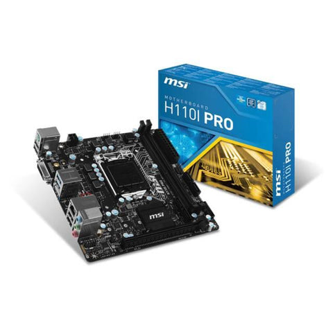 MSI H110I PRO LGA1151- Intel H110- DDR4- SATA3&USB3.1- M.2- A&GbE- Mini-ITX Motherboard