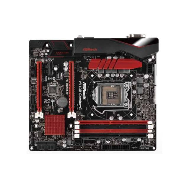 ASRock H110M COMBO-G LGA1151- Intel H110- DDR4- Quad CrossFireX- SATA3&USB3.0- A&GbE- MicroATX Motherboard