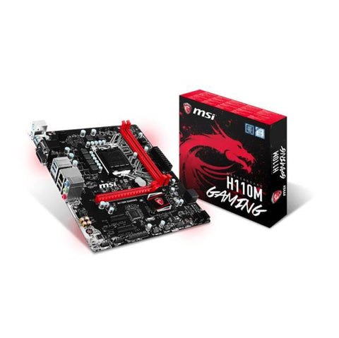 MSI H110M GAMING LGA1151- Intel H110- DDR4- SATA3&USB3.1- A&GbE- MicroATX Motherboard