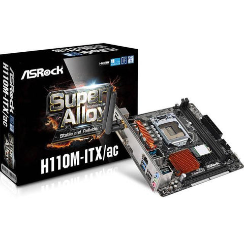 ASRock H110M-ITX-AC LGA1151- Intel H110- DDR4- SATA3&USB3.0- M.2- A&GbE- WiFi- Mini-ITX Motherboard