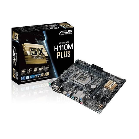 Asus H110M-PLUS LGA1151- Intel H110- DDR4- SATA3&USB3.1- A&GbE- MicroATX Motherboard