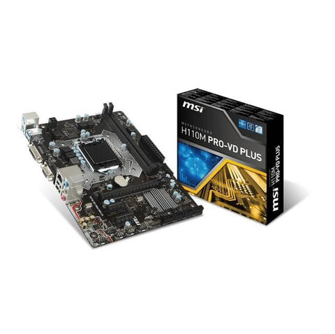 MSI H110M PRO-VD PLUS LGA1151- Intel H110- DDR4- SATA3&USB3.1- A&GbE- MicroATX Motherboard