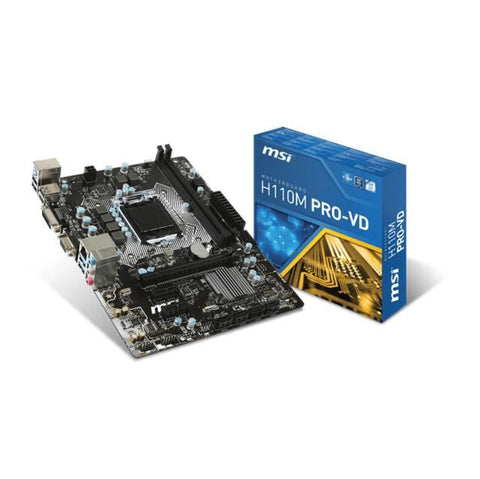 MSI H110M PRO-VD LGA1151- Intel H110- DDR4- SATA3&USB3.1- A&GbE- MicroATX Motherboard