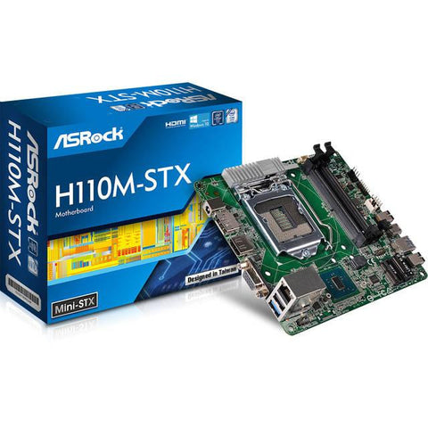 ASRock H110M-STX LGA1151- Intel H110- DDR4- SATA3&USB3.0- M.2- A&GbE- Mini-STX Motherboard