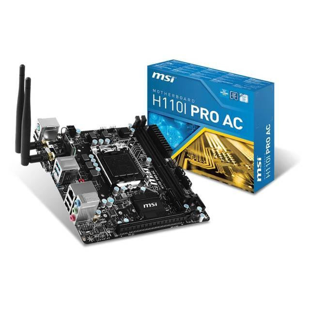 MSI H110I PRO AC LGA1151- Intel H110- DDR4- SATA3&USB3.1- M.2- WiFi- A&GbE- Mini-ITX Motherboard