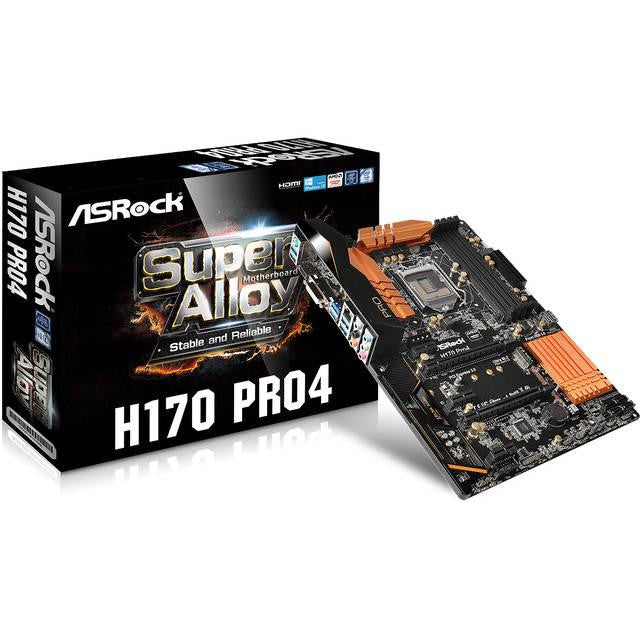 ASRock H170 PRO4 LGA1151- Intel H170- DDR4- Quad CrossFireX- SATA3&USB3.0- M.2&SATA Express- A&GbE- ATX Motherboard