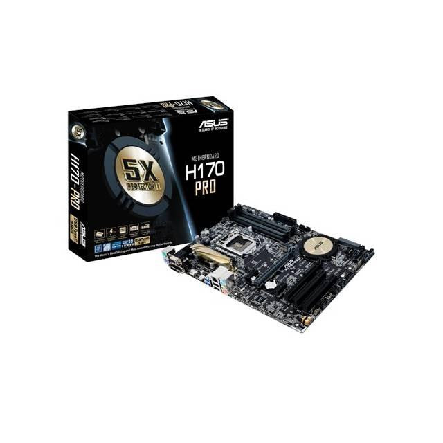 Asus H170-PRO-CSM LGA1151- Intel H170- DDR4- Quad CrossFireX- SATA3&USB3.0- M.2&SATA Express- A&GbE- ATX Motherboard