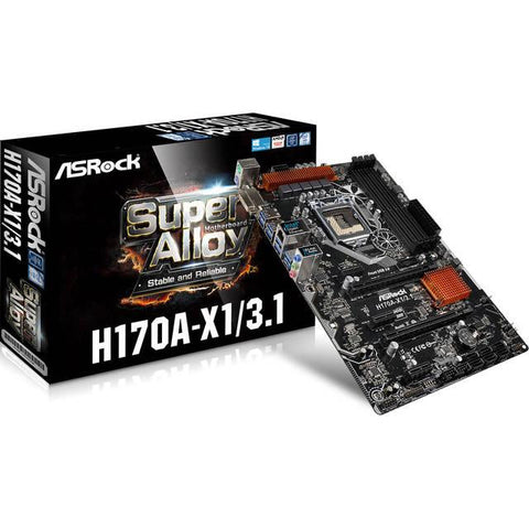 ASRock H170A-X1-3.1 LGA1151- Intel H170- DDR4- Quad CrossFireX- SATA3&USB3.1- A&GbE- ATX Motherboard