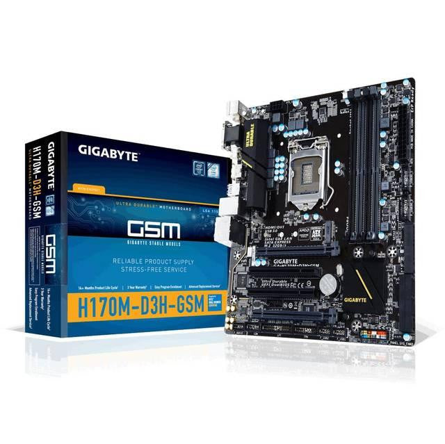 GIGABYTE GA-H170M-D3H-GSM LGA1151- Intel H170- DDR4- 2-Way CrossFireX- SATA3&USB3.0- M.2&SATA Express- A&GbE- MicroATX Motherboard