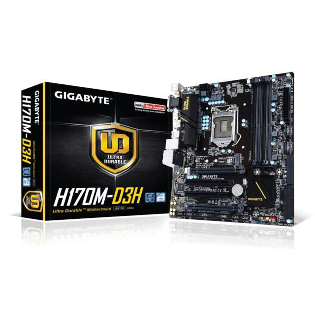 GIGABYTE GA-H170M-D3H LGA1151- Intel H170- DDR4- 2-Way CrossFireX- SATA3&USB3.0- M.2&SATA Express- A&GbE- MicroATX Motherboard