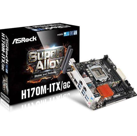 ASRock H170M-ITX-AC LGA1151- Intel H170- DDR4- SATA3&USB3.0- A&2GbE- Mini-ITX Motherboard