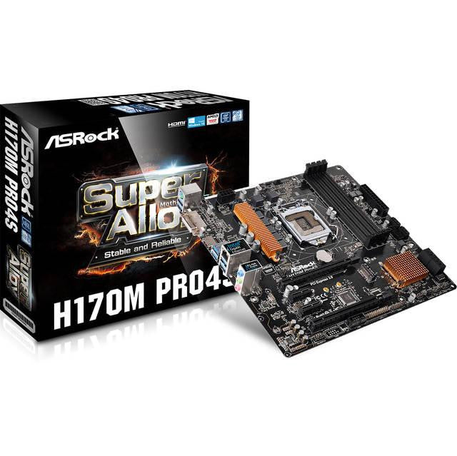 ASRock H170M PRO4S LGA1151- Intel H170- DDR4- Quad CrossFireX- SATA3&USB3.0- M.2- A&GbE- MicroATX Motherboard