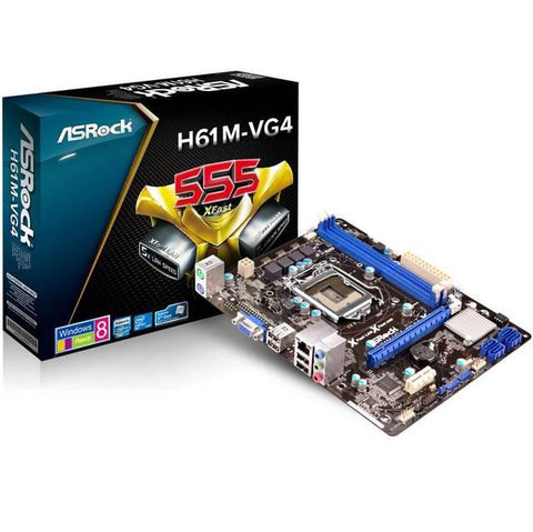 ASRock H61M-VG4 LGA1155- Intel H61- DDR3- A&GbE- MicroATX Motherboard