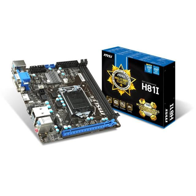 MSI H81I LGA1150- Intel H81- DDR3- SATA3&USB3.0- A&GbE- Mini-ITX Motherboard