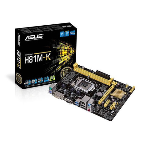 Asus H81M-K LGA1150- Intel H81- DDR3- SATA3&USB3.0- A&GbE- MicroATX Motherboard