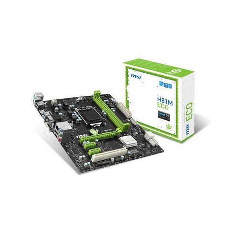 MSI H81M ECO LGA1150- Intel H81- DDR3- SATA3&USB3.0- A&GbE- MicroATX Motherboard