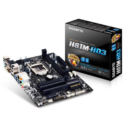 GIGABYTE GA-H81M-HD3 LGA1150- Intel H81- DDR3- SATA3&USB3.0- A&GbE- MicroATX Motherboard