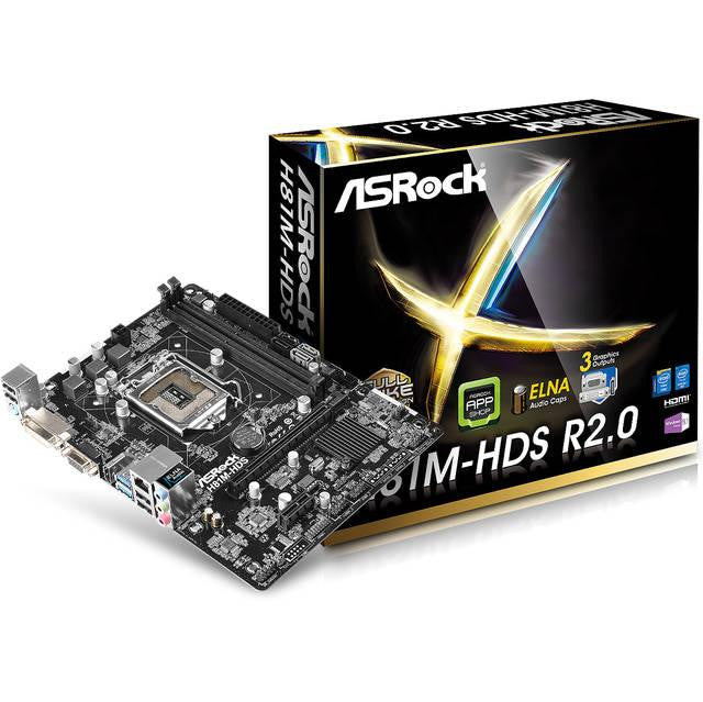 ASRock H81M-HDS R2.0 LGA1150- Intel H81- DDR3- SATA3&USB3.0- A&GbE- MicroATX Motherboard