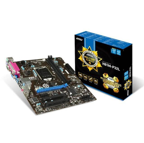 MSI H81M-P32L LGA1150- Intel H81- DDR3- SATA3&USB3.0- A&GbE- MicroATX Motherboard